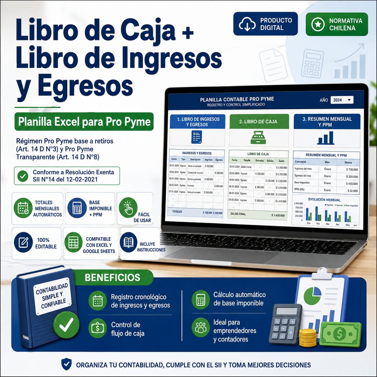 Libro Caja Transparente - Control Caja SII
